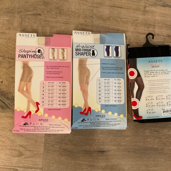 #018, 22  26 NWT SPANX 3 PK TIGHTS. (SEE DETAILS).  SIZE: 1 - Picture 2 of 2